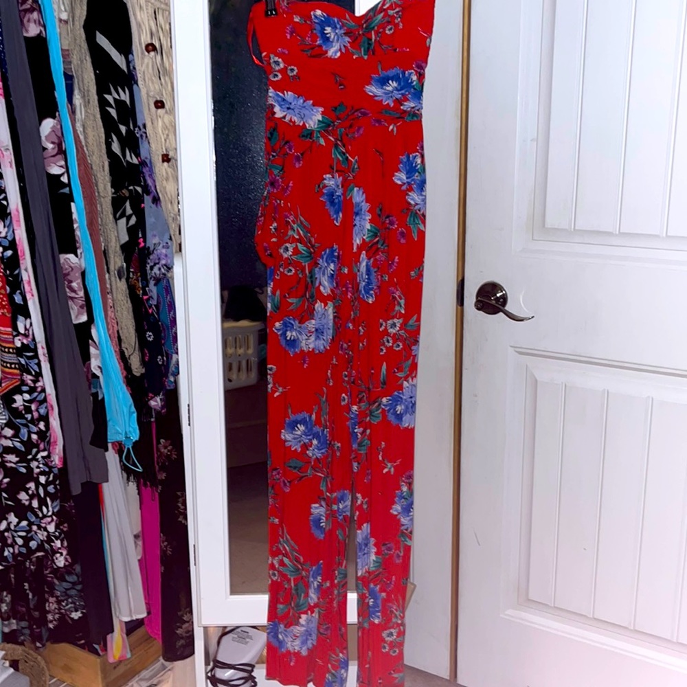 Flower pant jumper one piece
